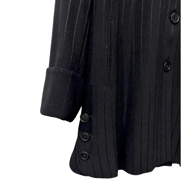 NEW Zelda Alexa Black Pinstripe Longline Car Coat Sz 12 NWT