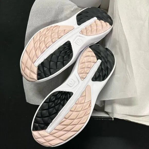 New Footjoy FJ Flex White Black Golf Shoes Sneakers 9 Wide