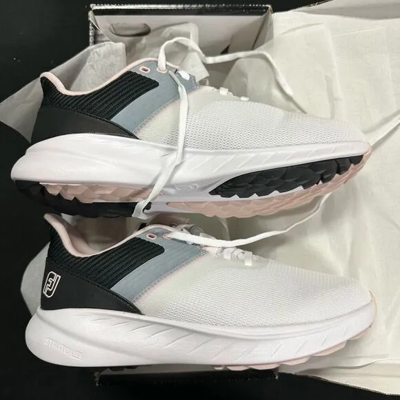 New Footjoy FJ Flex White Black Golf Shoes Sneakers 9 Wide