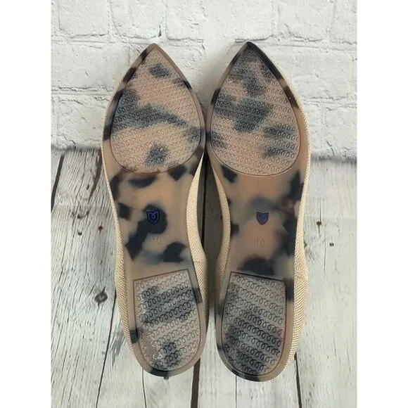 NEW! ROTHY'S beige pointed toe flat ballerina shoes 10