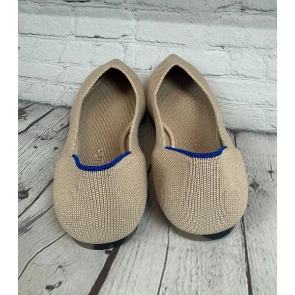 NEW! ROTHY'S beige pointed toe flat ballerina shoes 10