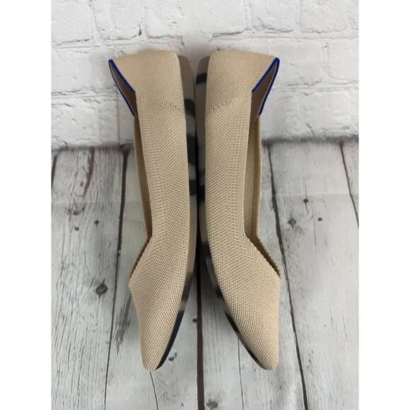 NEW! ROTHY'S beige pointed toe flat ballerina shoes 10