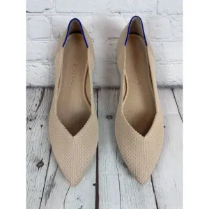 NEW! ROTHY'S beige pointed toe flat ballerina shoes 10