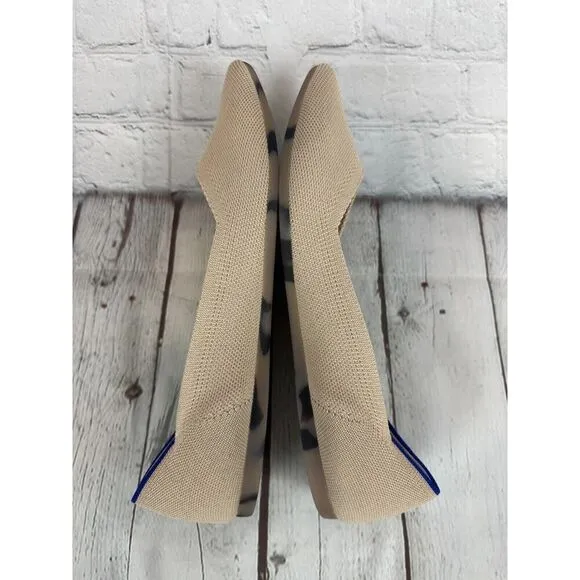 NEW! ROTHY'S beige pointed toe flat ballerina shoes 10