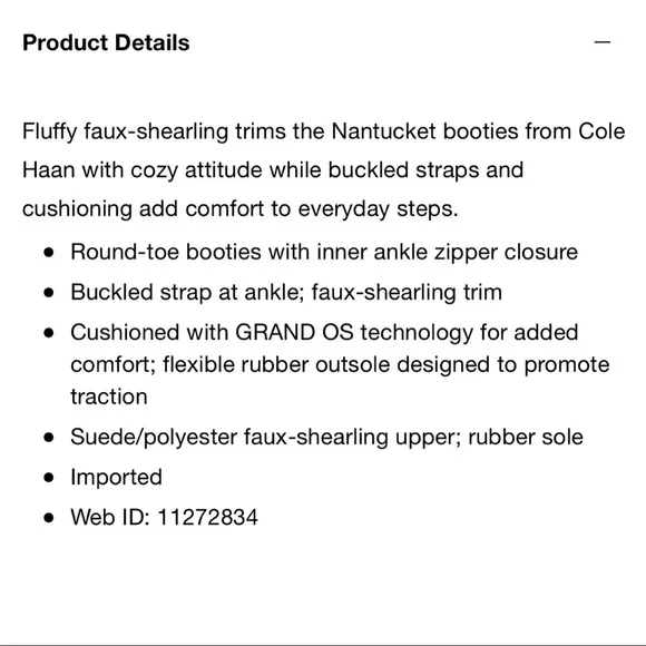 NIB Cole Haan Nantucket Cozy Ankle Boots Bootie
