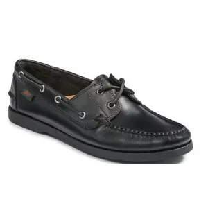 NiB G.H. Bass Men's Hampton Black Leather Boat Shoes Size 8 Casual Dress FLE260