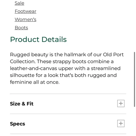 NIB LL Bean womens Old Port Boots