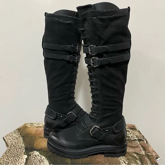 NIB MJUS Black Tall Boots Size 38