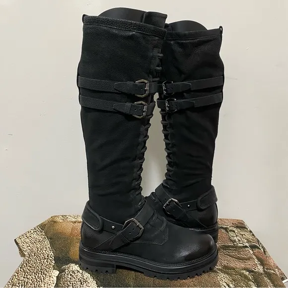 NIB MJUS Black Tall Boots Size 38
