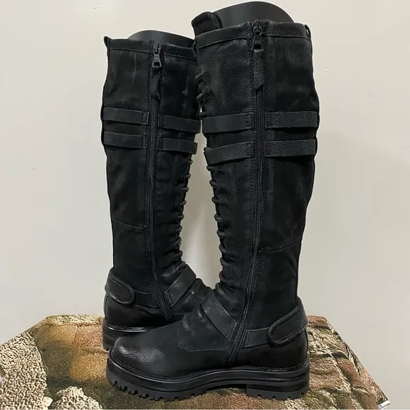 NIB MJUS Black Tall Boots Size 38