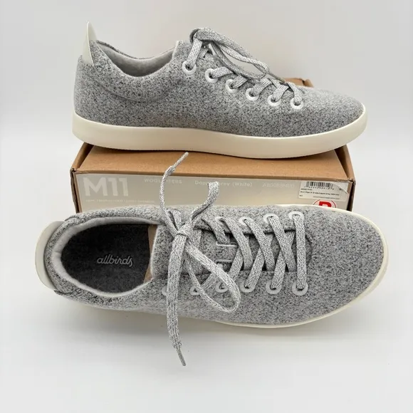 NIB NWT Mens Size 11 Dapple Grey Allbirds Wool Piper Laceup Soft Sneakers, Shoes