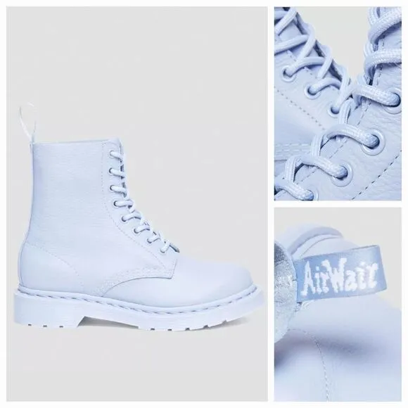 🩵NIB Dr. Martens Zen Blue Mono Pascal Virginia Leather 1460 Boots Size 8
