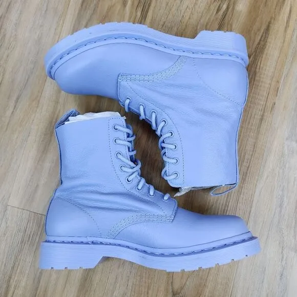 🩵NIB Dr. Martens Zen Blue Mono Pascal Virginia Leather 1460 Boots Size 8