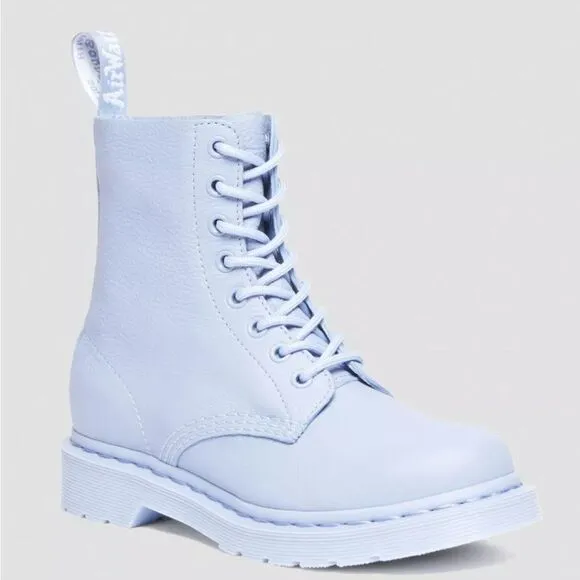 🩵NIB Dr. Martens Zen Blue Mono Pascal Virginia Leather 1460 Boots Size 9