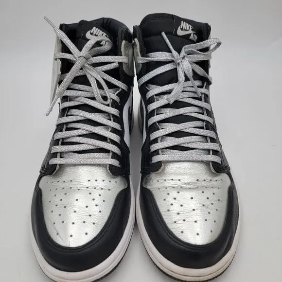 Nike Air Jordan 1 High OG Silver Toe Sneakers Black CD0461-001 Shoe Sz 9.5