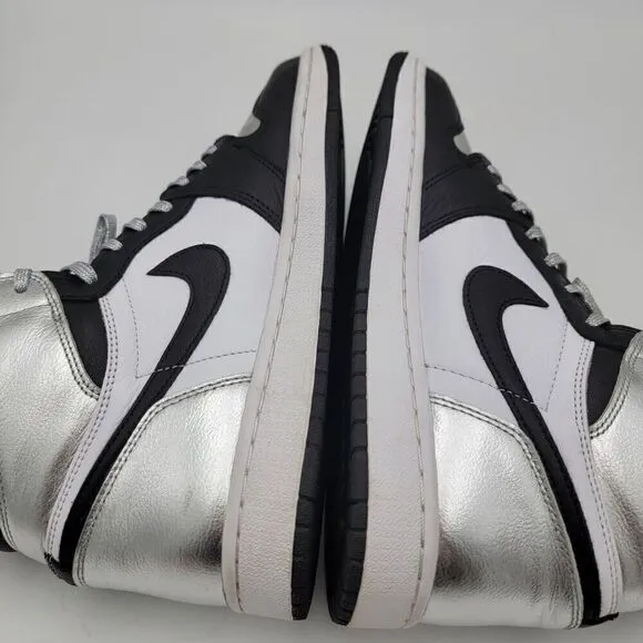 Nike Air Jordan 1 High OG Silver Toe Sneakers Black CD0461-001 Shoe Sz 9.5