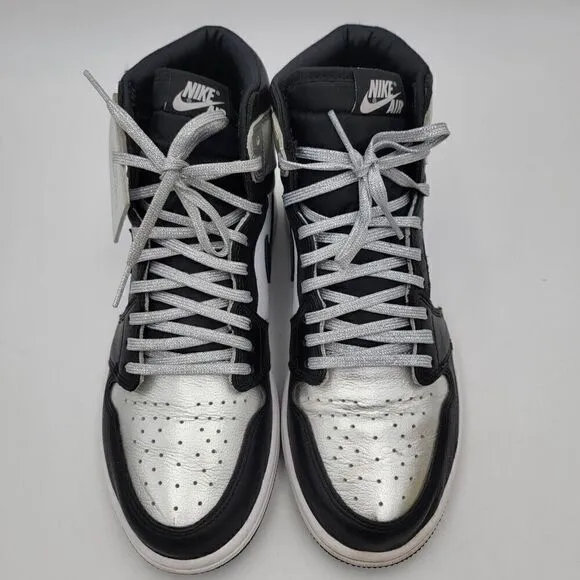 Nike Air Jordan 1 High OG Silver Toe Sneakers Black CD0461-001 Shoe Sz 9.5