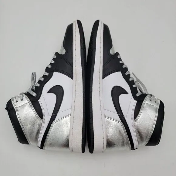 Nike Air Jordan 1 High OG Silver Toe Sneakers Black CD0461-001 Shoe Sz 9.5