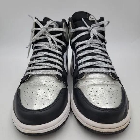 Nike Air Jordan 1 High OG Silver Toe Sneakers Black CD0461-001 Shoe Sz 9.5