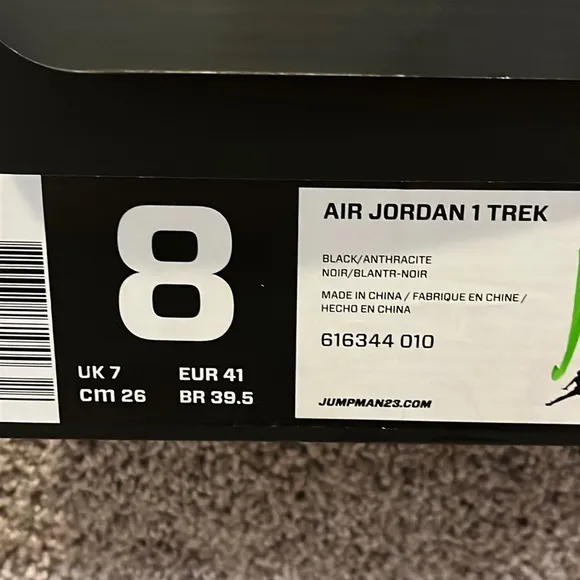 Nike Air Jordan 1 Trek shoes sneakers outdoor 2013 black 617344 010 Mens Size 8