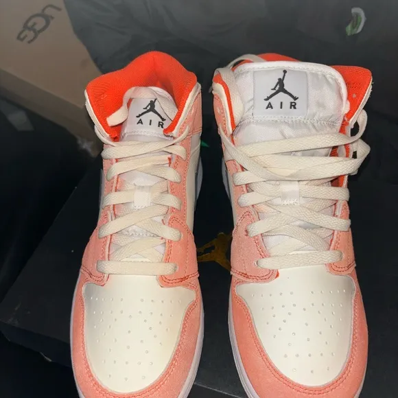 Nike Air Jordan Mid Sneakers - Orange and White