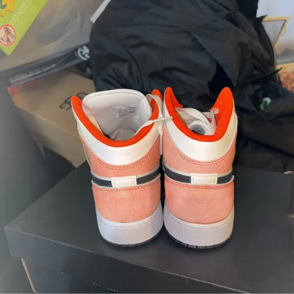 Nike Air Jordan Mid Sneakers - Orange and White