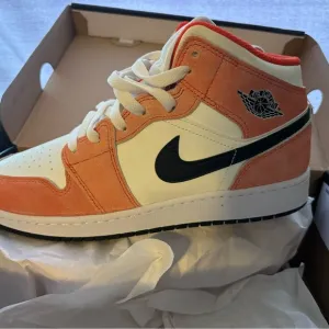 Nike Air Jordan Mid Sneakers - Orange and White