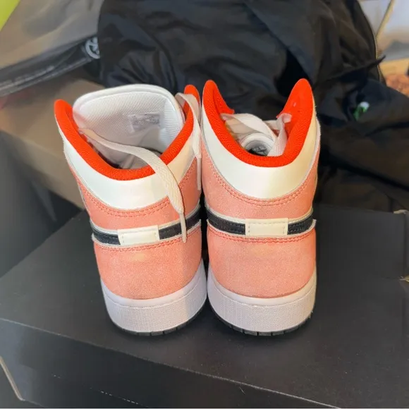 Nike Air Jordan Mid Sneakers - Orange and White
