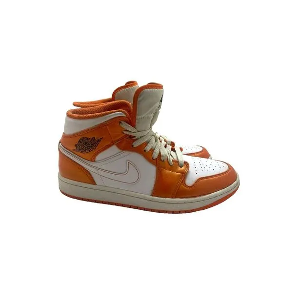 Nike Air Jordan Shoes Mens 9 Orange White 1 Mid SE Electro DM3531-800‎ Syracuse