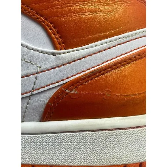 Nike Air Jordan Shoes Mens 9 Orange White 1 Mid SE Electro DM3531-800‎ Syracuse