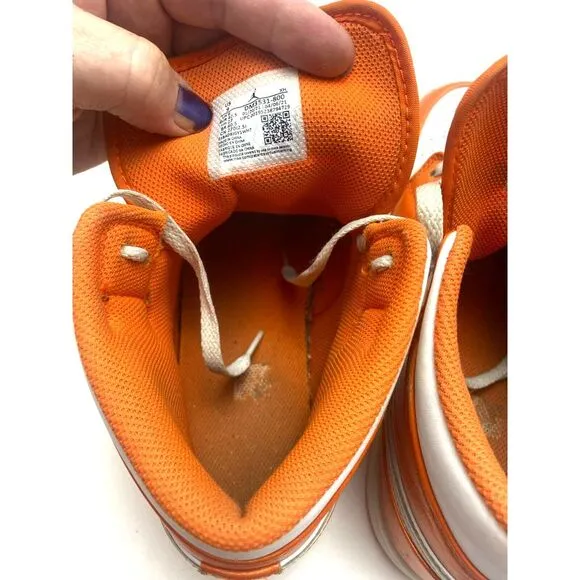 Nike Air Jordan Shoes Mens 9 Orange White 1 Mid SE Electro DM3531-800‎ Syracuse