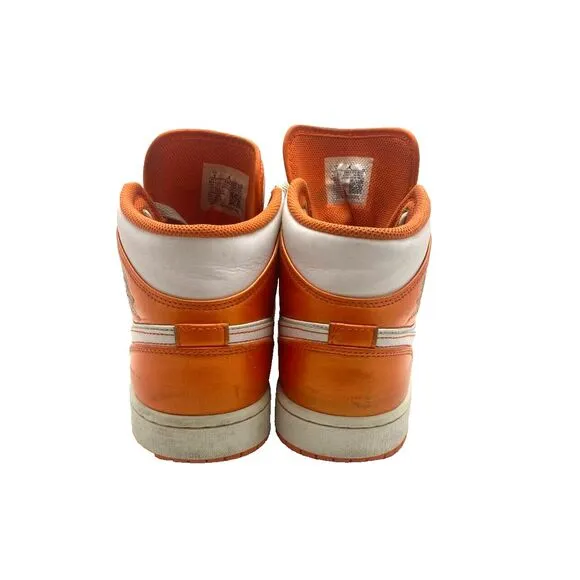 Nike Air Jordan Shoes Mens 9 Orange White 1 Mid SE Electro DM3531-800‎ Syracuse