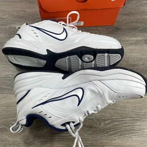 Nike Air Monarch IV White Navy Sneaker- Men’s Size 10 D - 415445-102 -