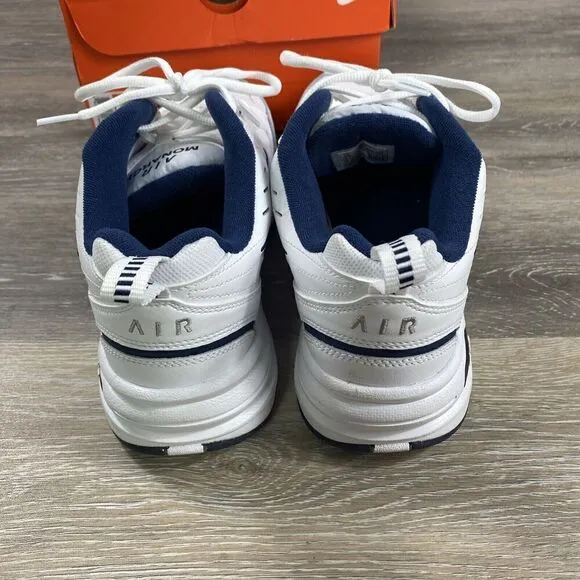 Nike Air Monarch IV White Navy Sneaker- Men’s Size 10 D - 415445-102 -