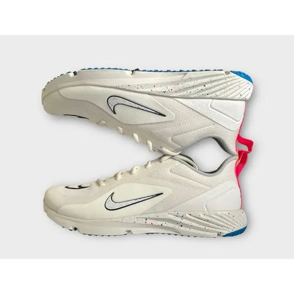 Nike Alpha Huarache Pro 8 LAX Turf Lacrosse Shoes Men's White Size 9 CZ6559-116