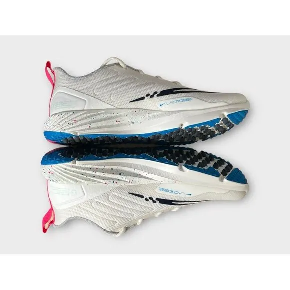 Nike Alpha Huarache Pro 8 LAX Turf Lacrosse Shoes Men's White Size 9 CZ6559-116