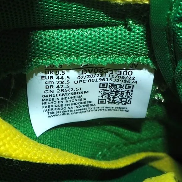 Nike Dunk Low 'Reverse Brazil' Classic 2-Tone Sneakers DV0833-300 Men's 10.5
