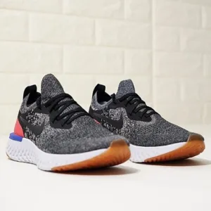 Nike Epic React Flyknit Black White Red Orbit Running Shoes size 6.5