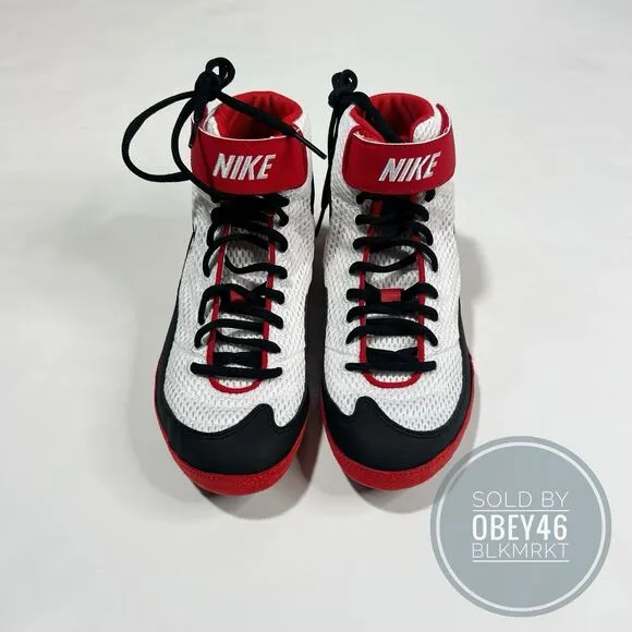 Nike Inflict Wrestling Boxing Shoes White Red Black 325256-160 Size 6M 7.5W