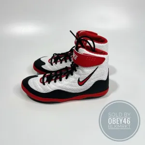 Nike Inflict Wrestling Boxing Shoes White Red Black 325256-160 Size 6M 7.5W