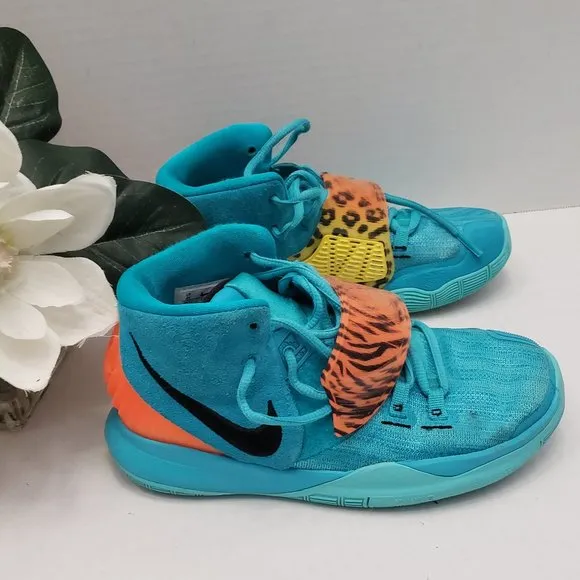 Nike Kyrie Animal Print Oracle Aqua Shoes Logo BQ5599-300 Kids 4 Y Youth 36 6