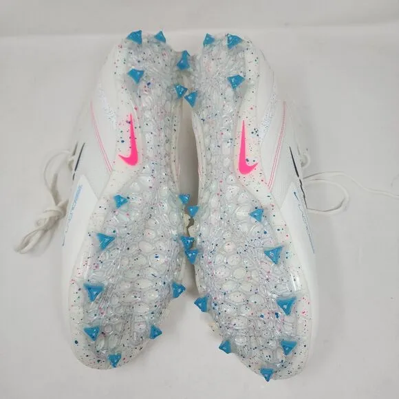 Nike Lacrosse Cleats Mens 15 White Alpha Huarache 8 Elite Logo Lace Up Swoosh