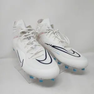 Nike Lacrosse Cleats Mens 15 White Alpha Huarache 8 Elite Logo Lace Up Swoosh