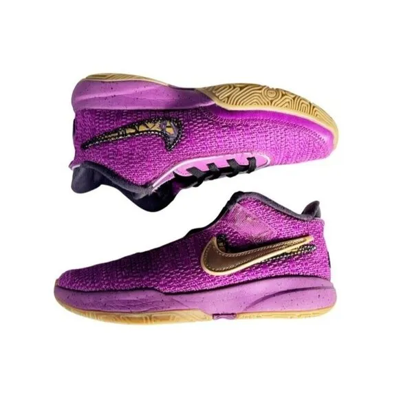 Nike LeBron 20 'Young Heirs' FD0207-500 Youth Size 2Y Purple W/ Gold Swoosh