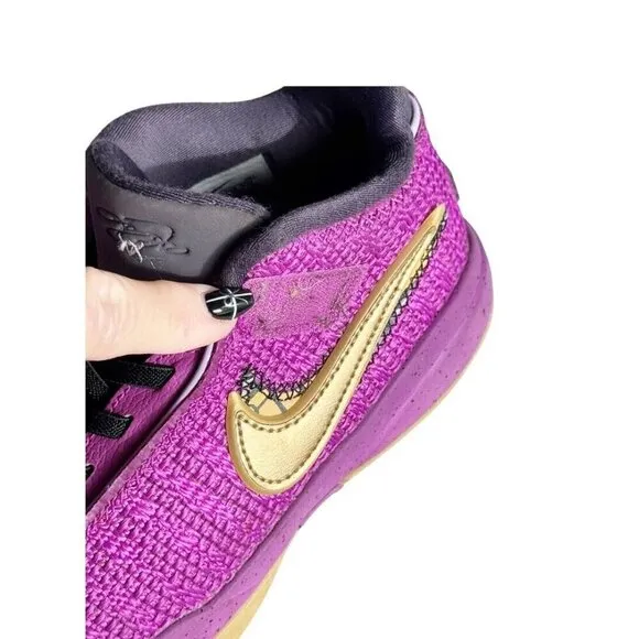 Nike LeBron 20 'Young Heirs' FD0207-500 Youth Size 2Y Purple W/ Gold Swoosh