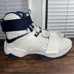 Nike LeBron Solider X Promo Basketball White Navy Blue 856489-141 Men's‎ Sz 10.5