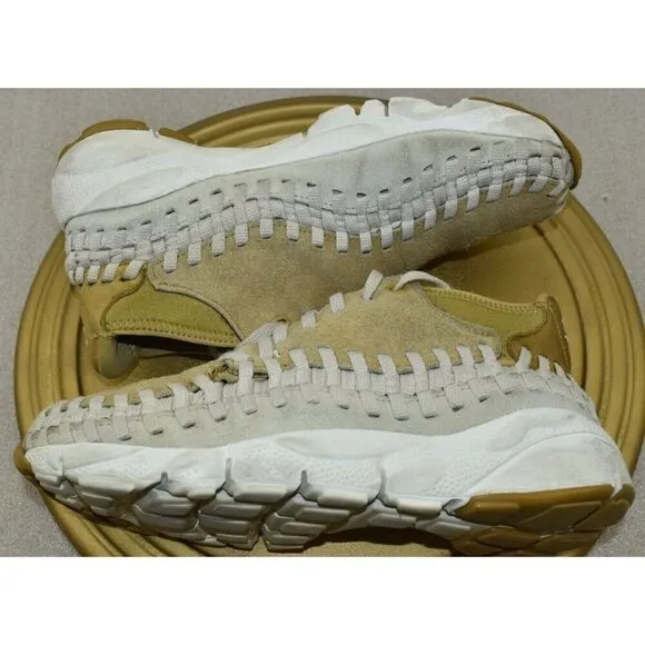 Nike Mens Air Footscape Woven Chukka QS Suede Flat Gold Sneakers Shoes Size 7.5