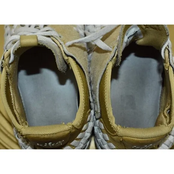 Nike Mens Air Footscape Woven Chukka QS Suede Flat Gold Sneakers Shoes Size 7.5