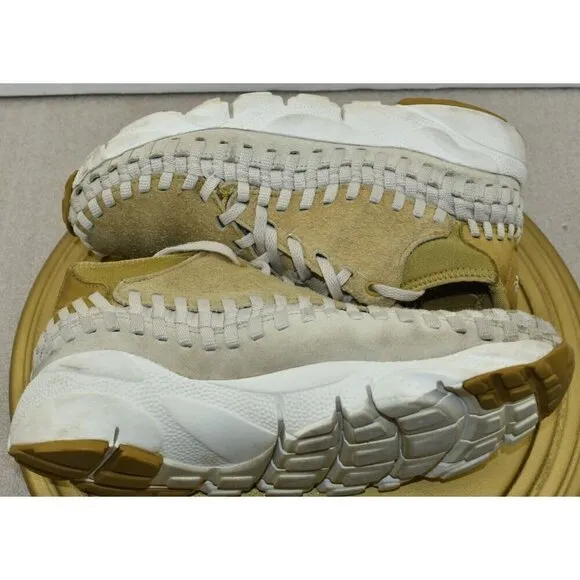 Nike Mens Air Footscape Woven Chukka QS Suede Flat Gold Sneakers Shoes Size 7.5