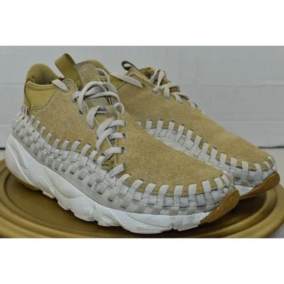 Nike Mens Air Footscape Woven Chukka QS Suede Flat Gold Sneakers Shoes Size 7.5